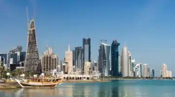 skyscrapers city center with water boat foreground doha qatar 3 1024x683.jpg