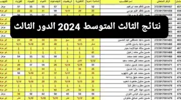 نتائج الثالث المتوسط 2024 الدور الثالث بالاسم